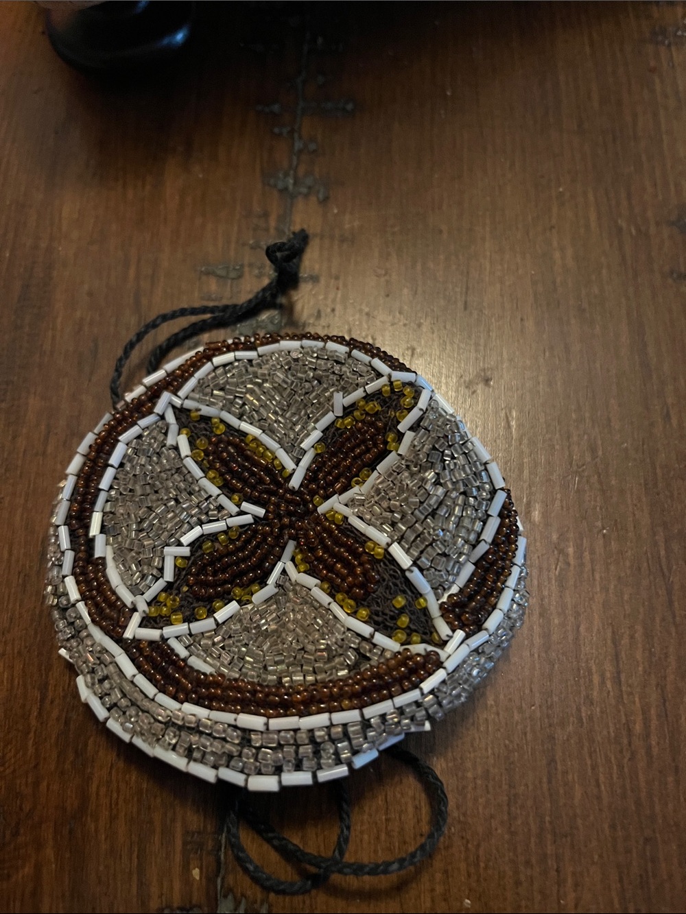 Beaded coin holder drawstring 1859